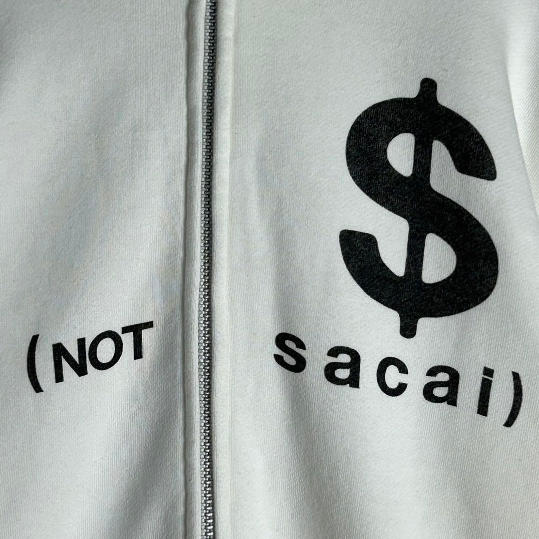 4824【定番ホワイト】サカイ×フラグメント☆ビッグロゴフルジップパーカー