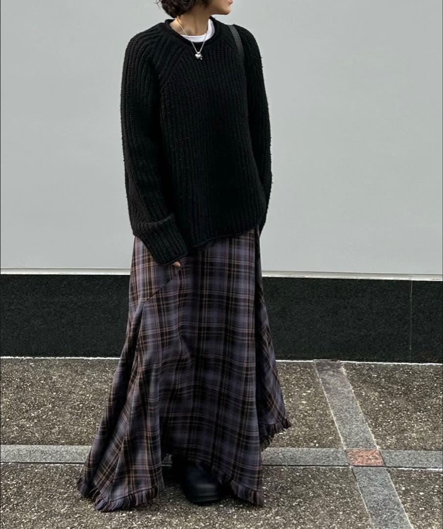スカート tartan check long skirt_ok.soon