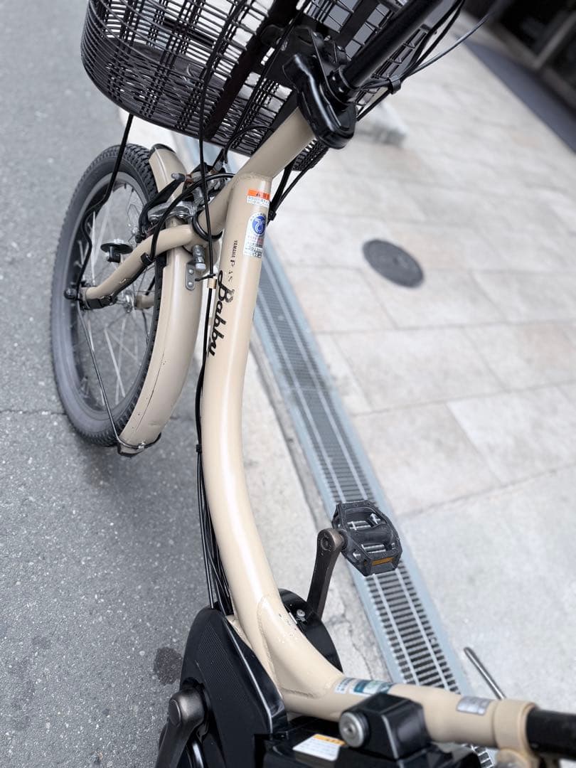 大阪府　子供乗せ　ヤマハ　電動アシスト自転車 チャイルドシート付き ベージュ