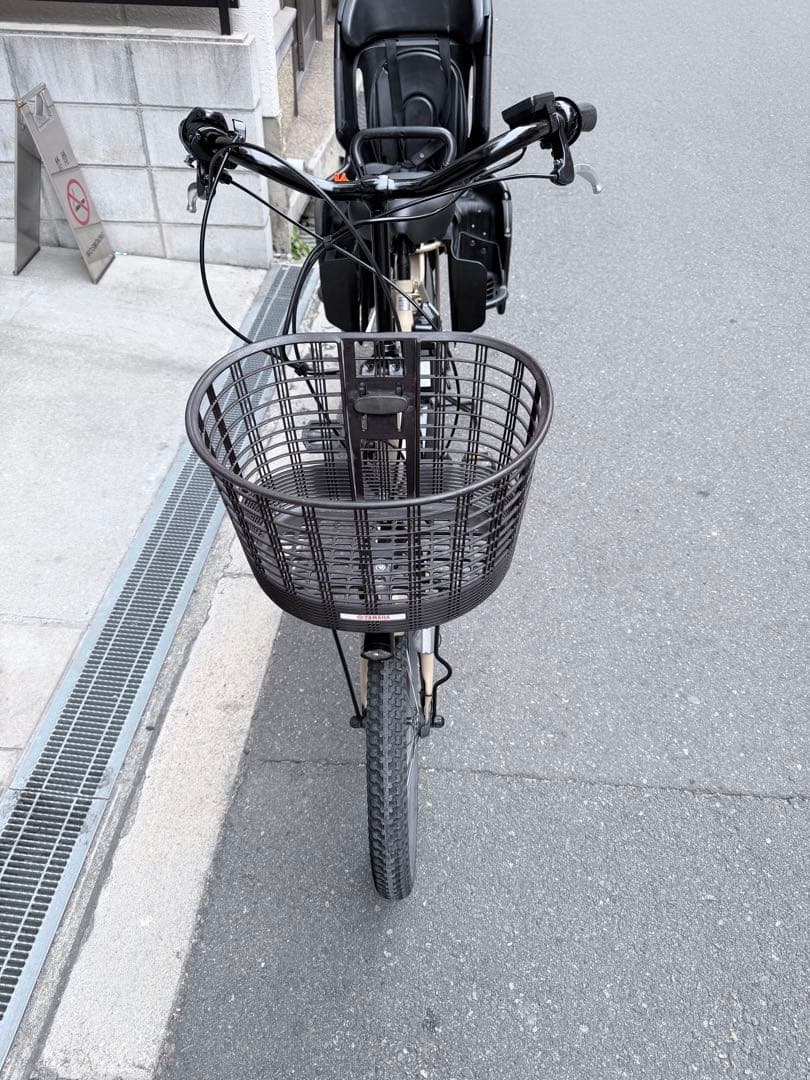 大阪府　子供乗せ　ヤマハ　電動アシスト自転車 チャイルドシート付き ベージュ