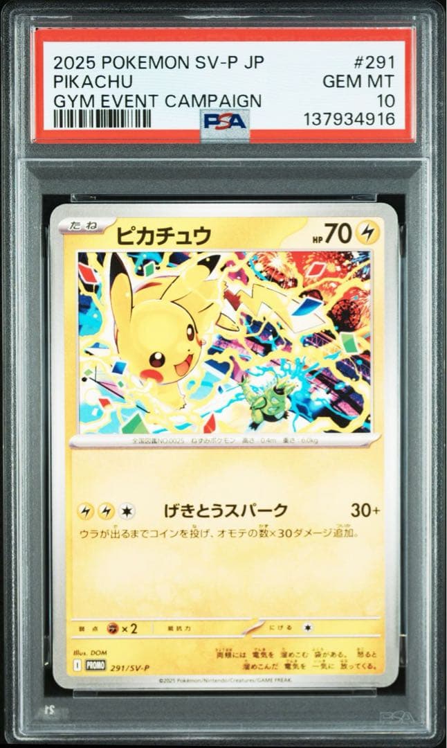 PSA10 ポケモンカード　ピカチュウ 291/SV-P 3連番