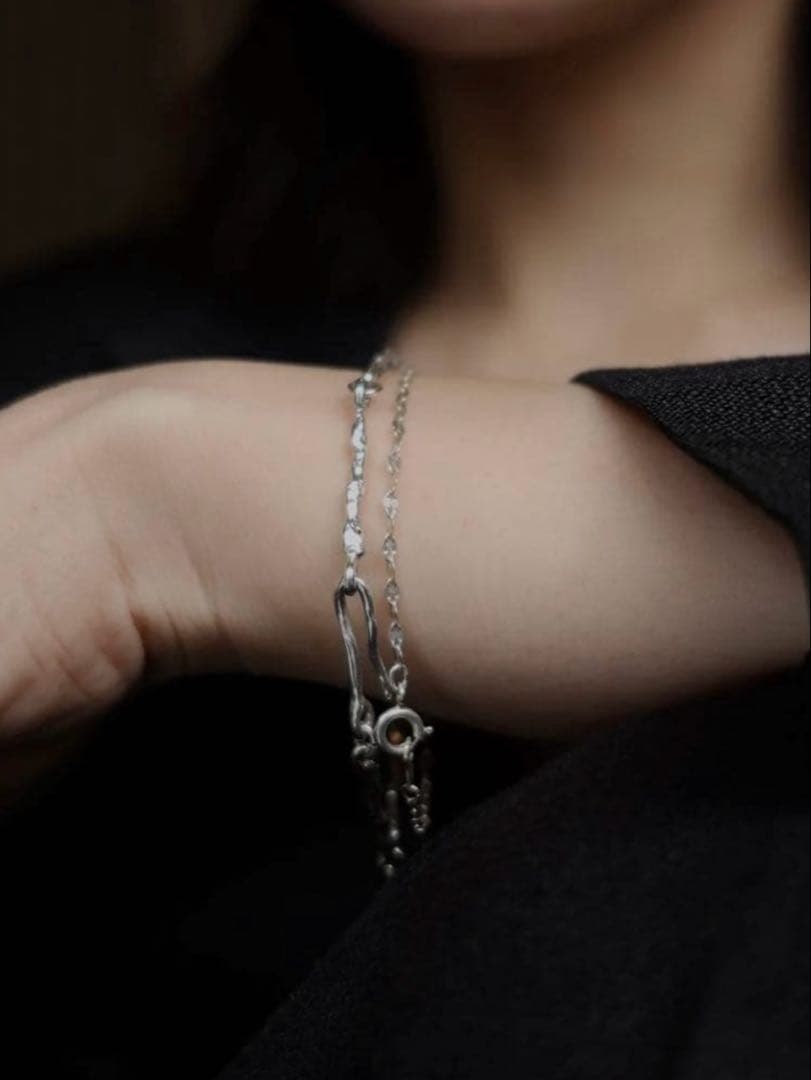 日曜日まで出品　pt850 ペタルチェーンブレスレット　17cm Mサイズ