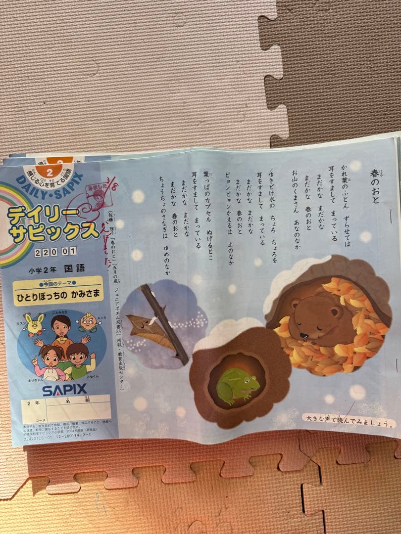 SAPIX小学２年生　算数 国語　年間フルセット 年間テスト付き