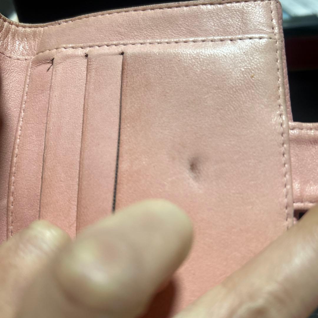 CHANEL ピンク レザー 二つ折り財布