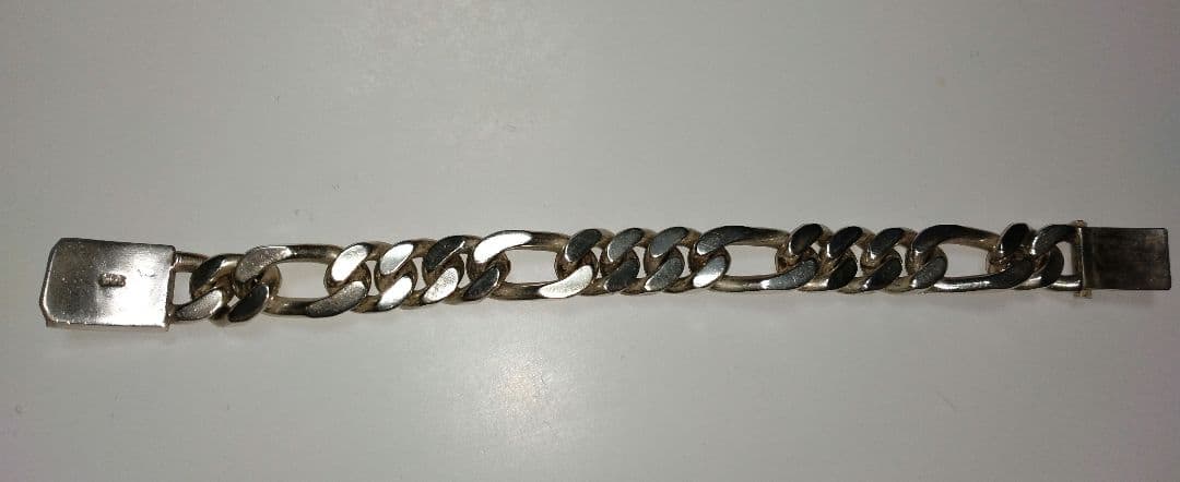 シルバー調 925 クロムハーツ系　喜平　チェーンブレスレット　全長 約24cm