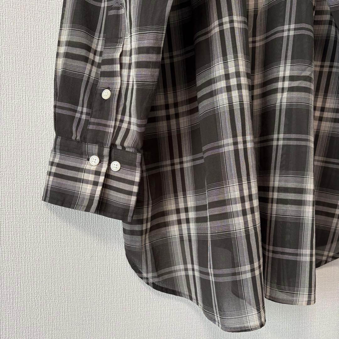 2025SS Spick & Span コットンボイルチェックシャツ 黒系