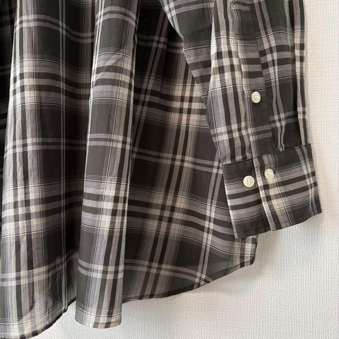 2025SS Spick & Span コットンボイルチェックシャツ 黒系