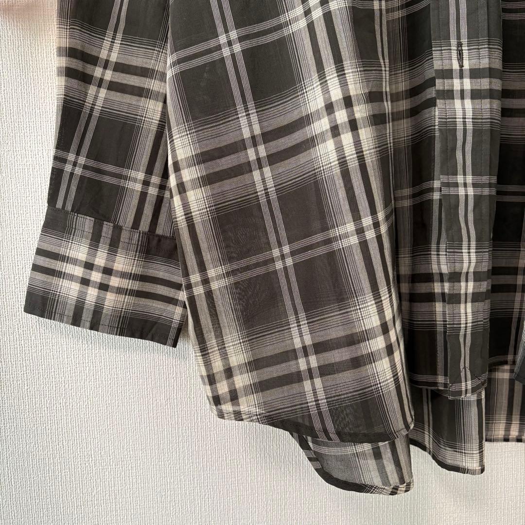 2025SS Spick & Span コットンボイルチェックシャツ 黒系