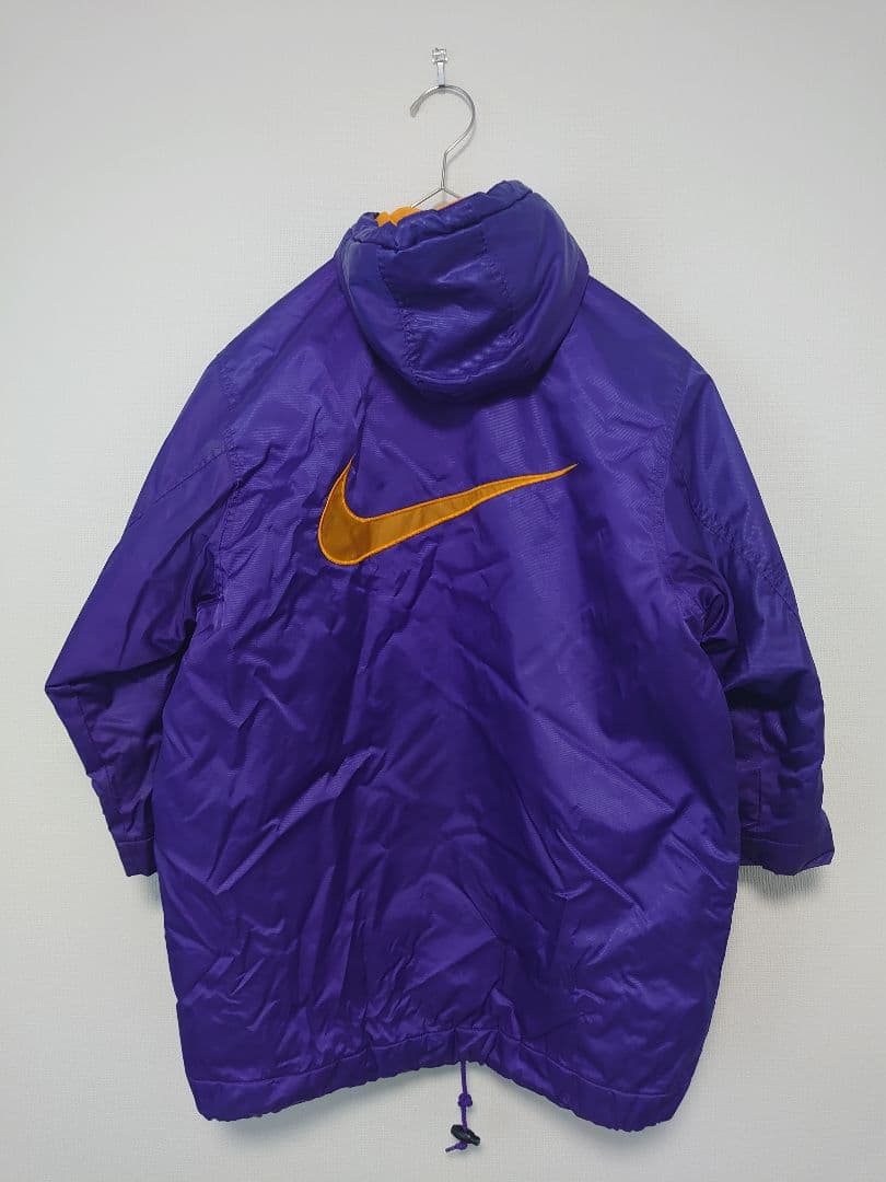 ナイキ ビンテージ ベンチコート レイカーズカラー ナイロンジャケット　銀タグ