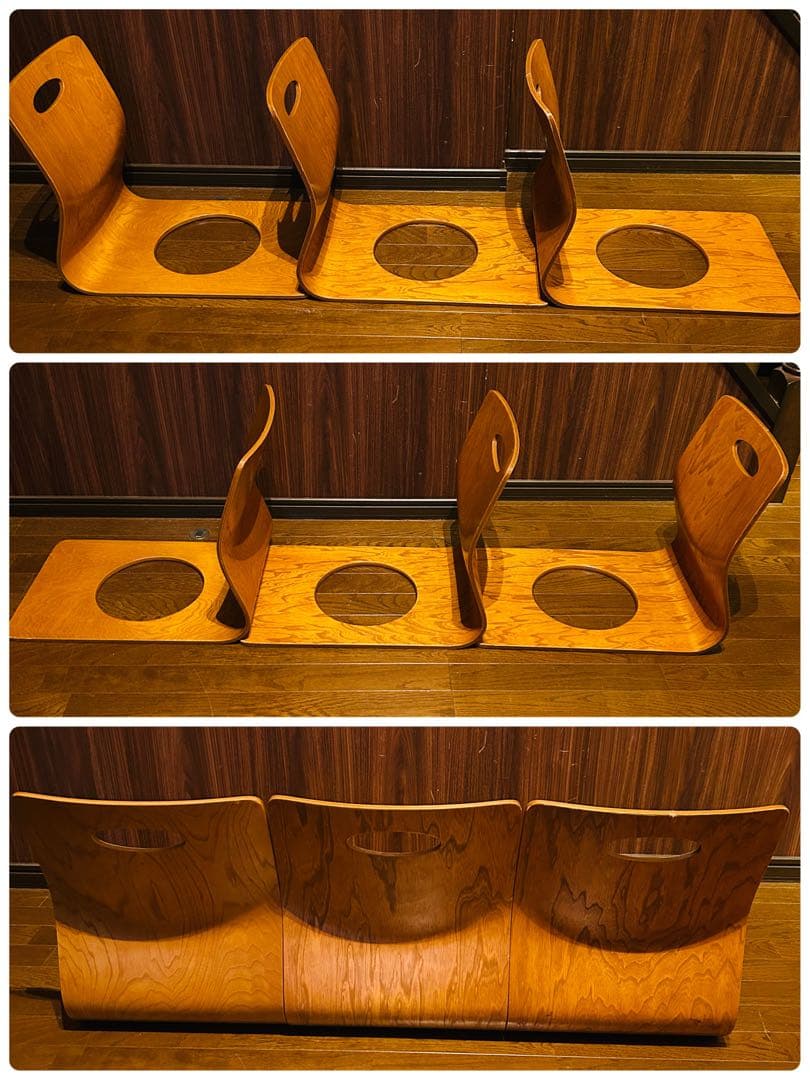 【良品】 曲げ椅子 10脚セット 木製 アンティーク 昭和レトロ