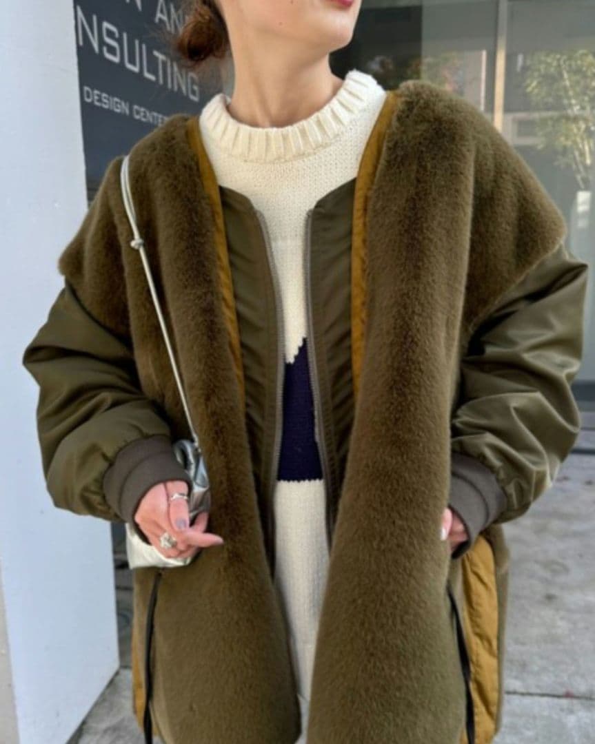 etsinta エシンタ ファー切替ジャケット 美品