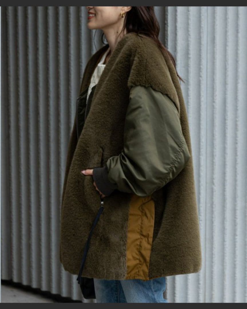 etsinta エシンタ ファー切替ジャケット 美品