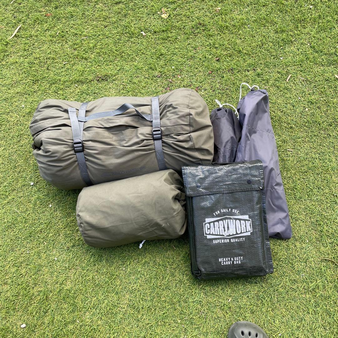 フルセットBUNDOK(バンドック) ソロベースex、前幕+フタマタポール2本