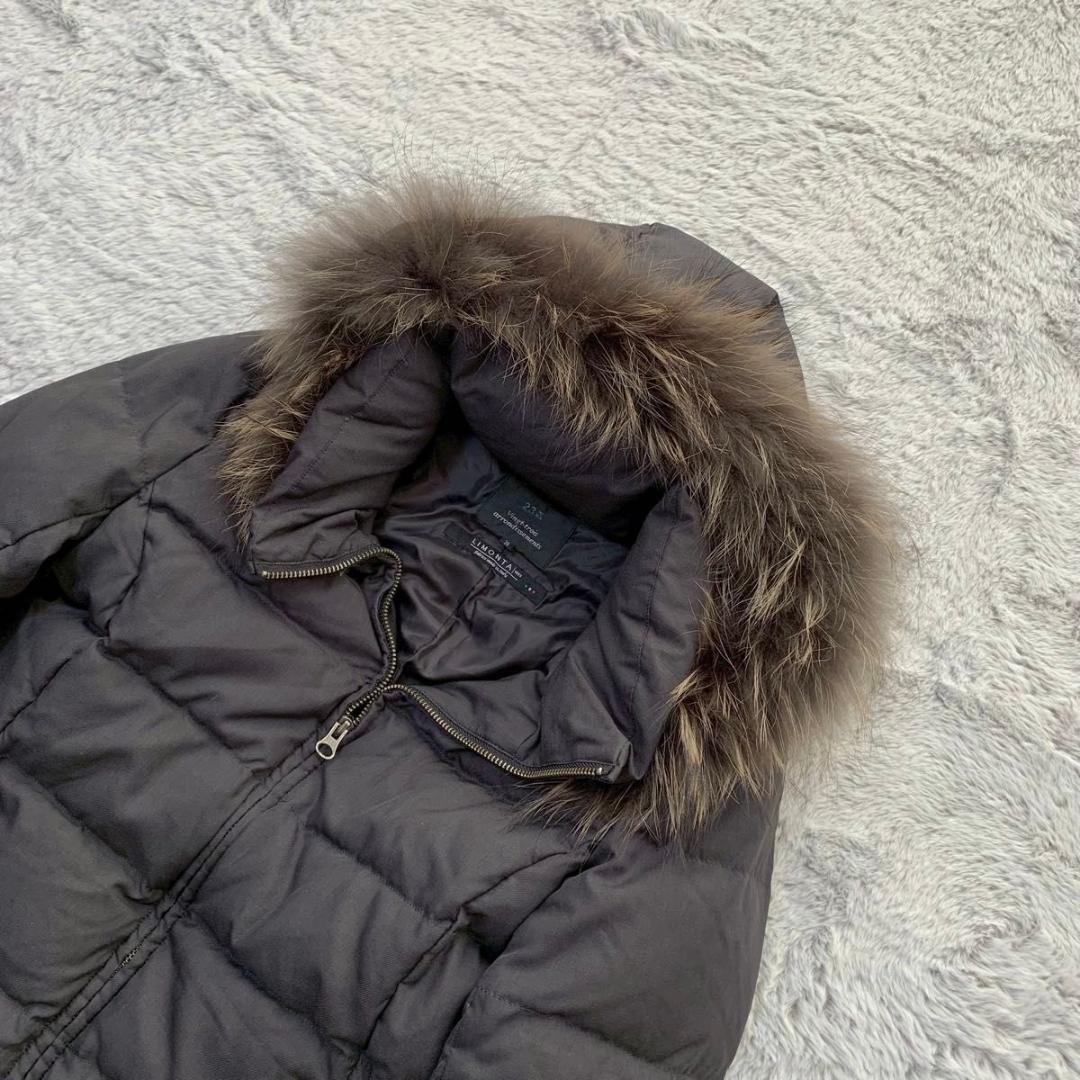 美品 23区 LIMONTA ダウンコート ファー ダークグレー Mサイズ☆