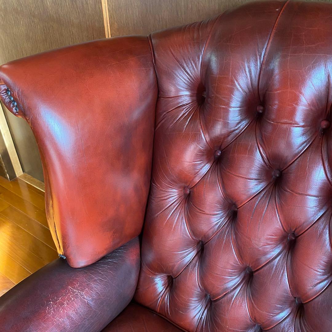 【お値下げ！】イギリス 本革 チェスターフィールド ソファ チェア