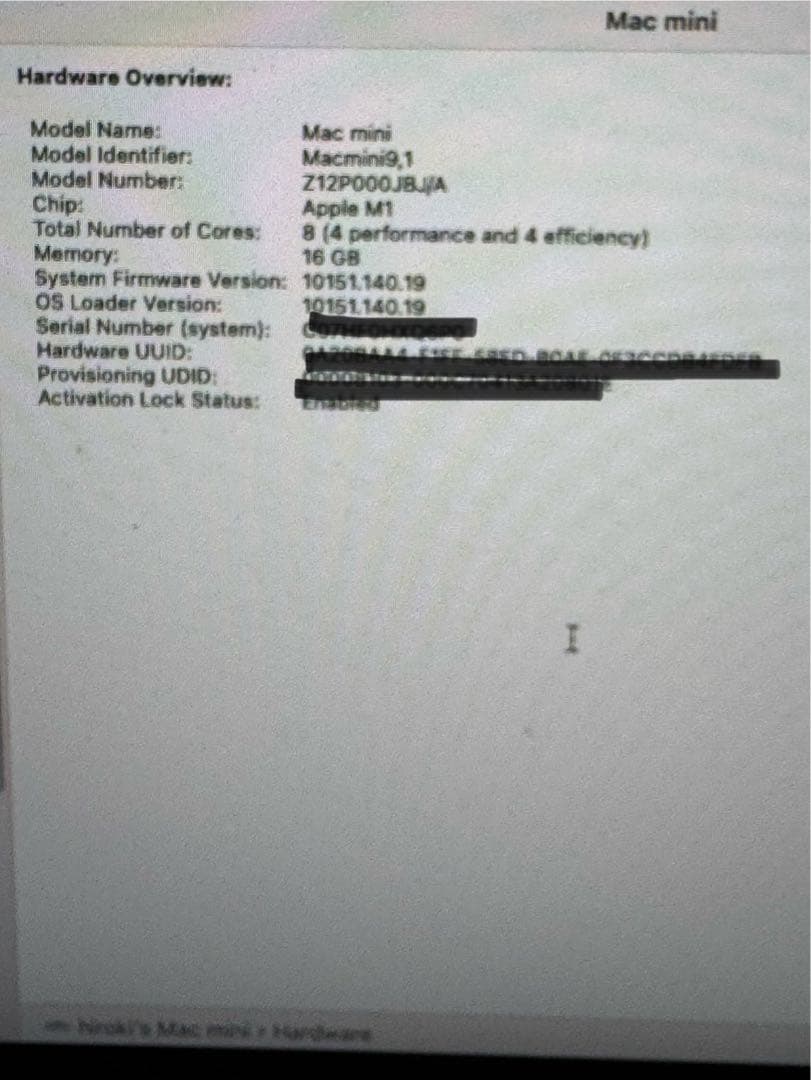 J*o様 Apple Mac mini M1 512GB メモリ増強16GB