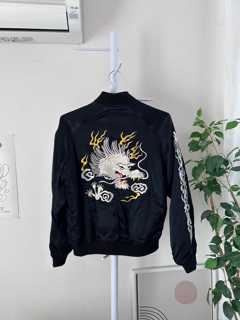 【美品】HYSTERIC GLAMOUR ブラック スカジャン ドラゴン刺繍