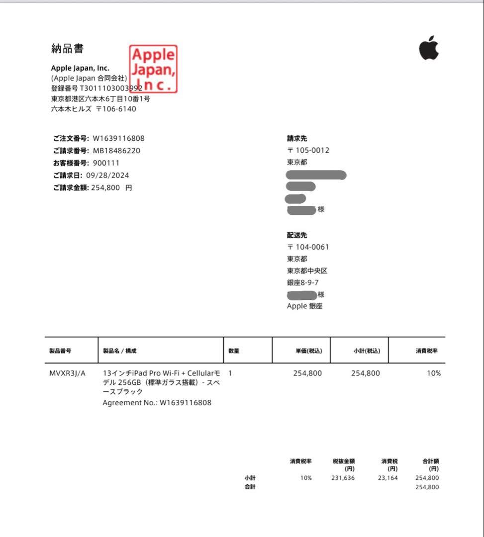 iPad Pro 13インチ (M4) Wi-Fi + Cellular