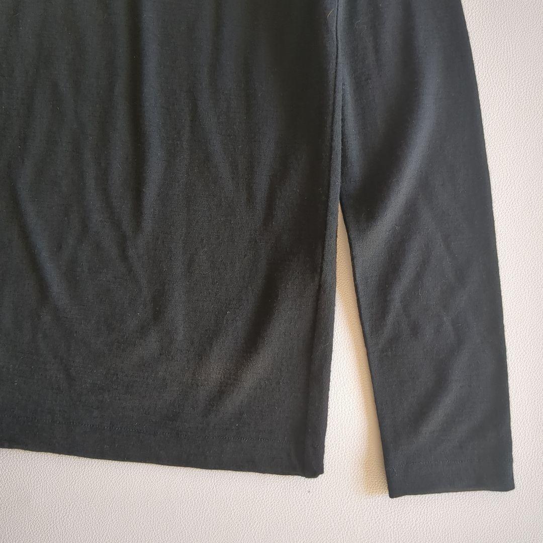 トリココムデギャルソン ニット 丸襟 バイカラー 黒 シルバー 薄手