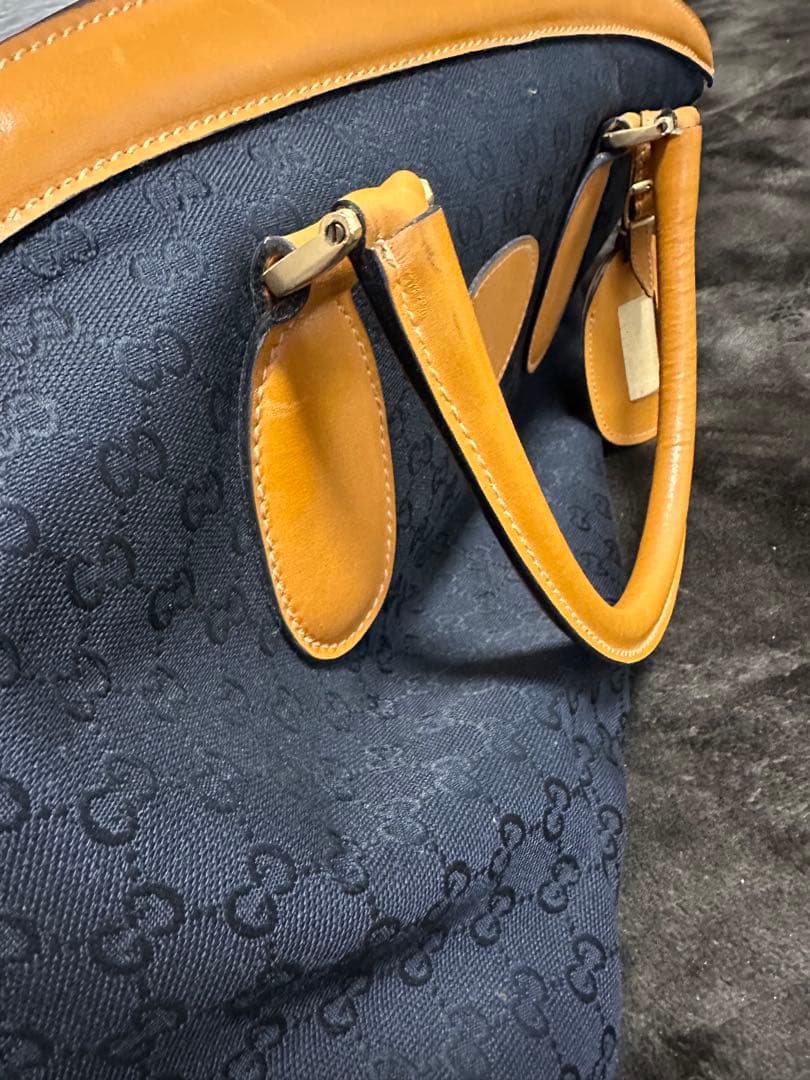 ジャンク品 GUCCI トラベル用ボストンバッグ(GG柄×キャンパスレザー)