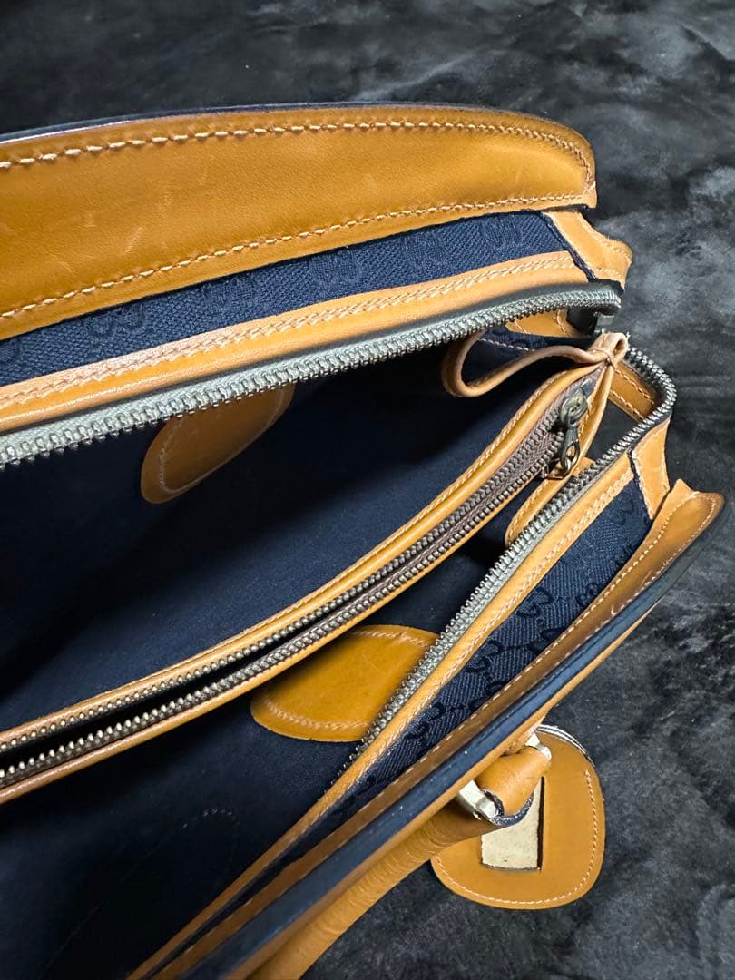 ジャンク品 GUCCI トラベル用ボストンバッグ(GG柄×キャンパスレザー)