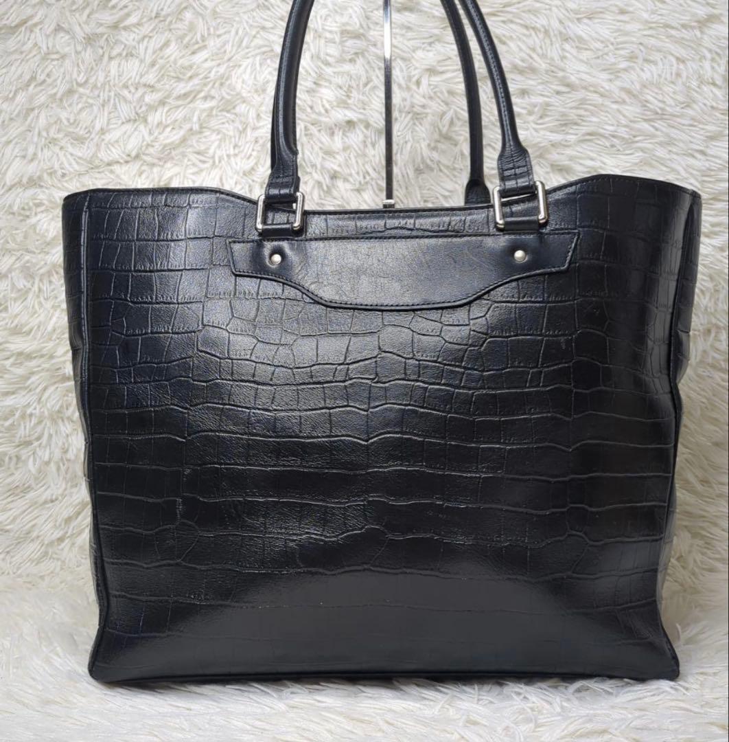 サマンサキングズ トートバッグ レザー クロコ型押し A4収納メンズ・レディース