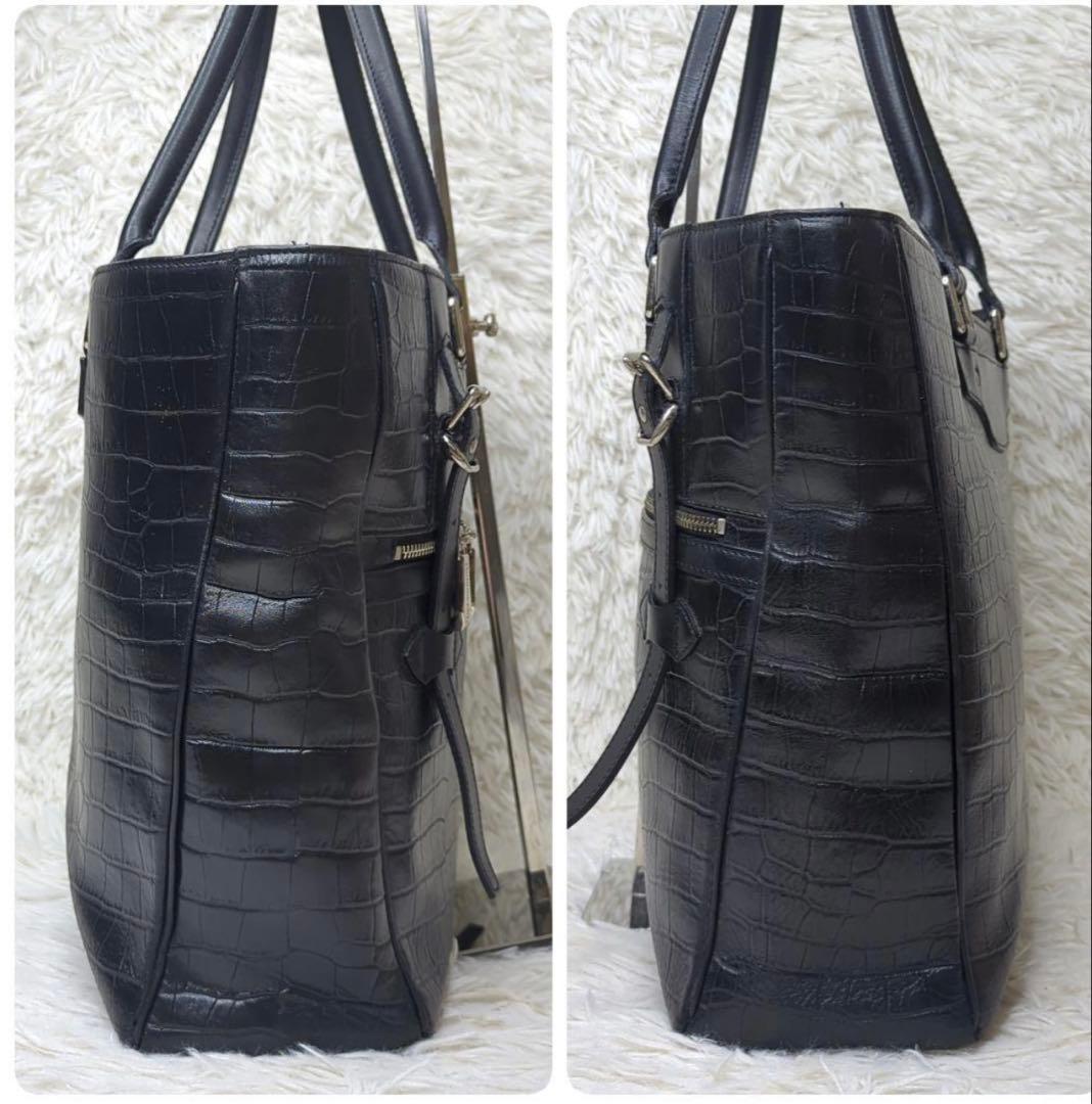 サマンサキングズ トートバッグ レザー クロコ型押し A4収納メンズ・レディース