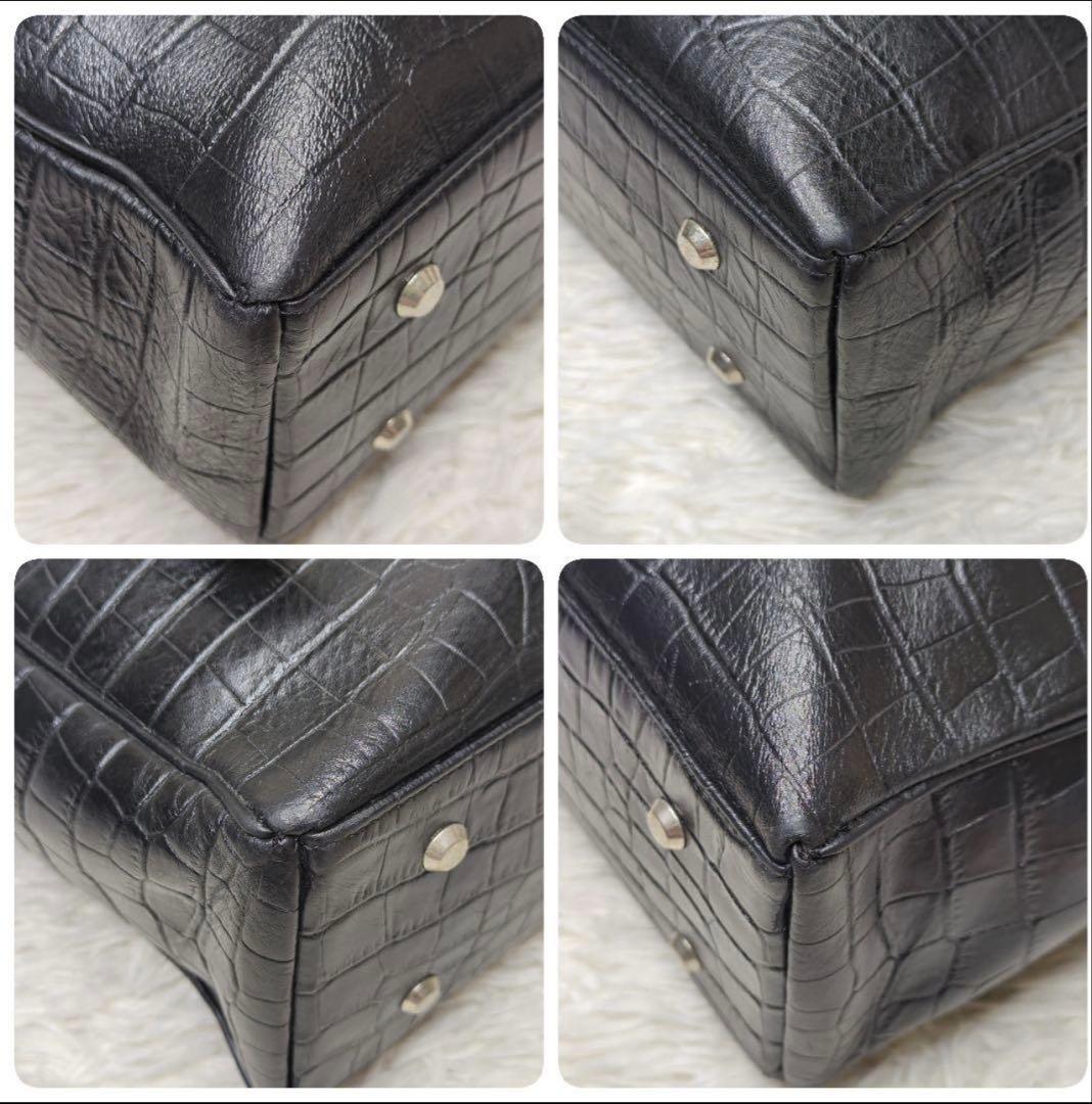 サマンサキングズ トートバッグ レザー クロコ型押し A4収納メンズ・レディース