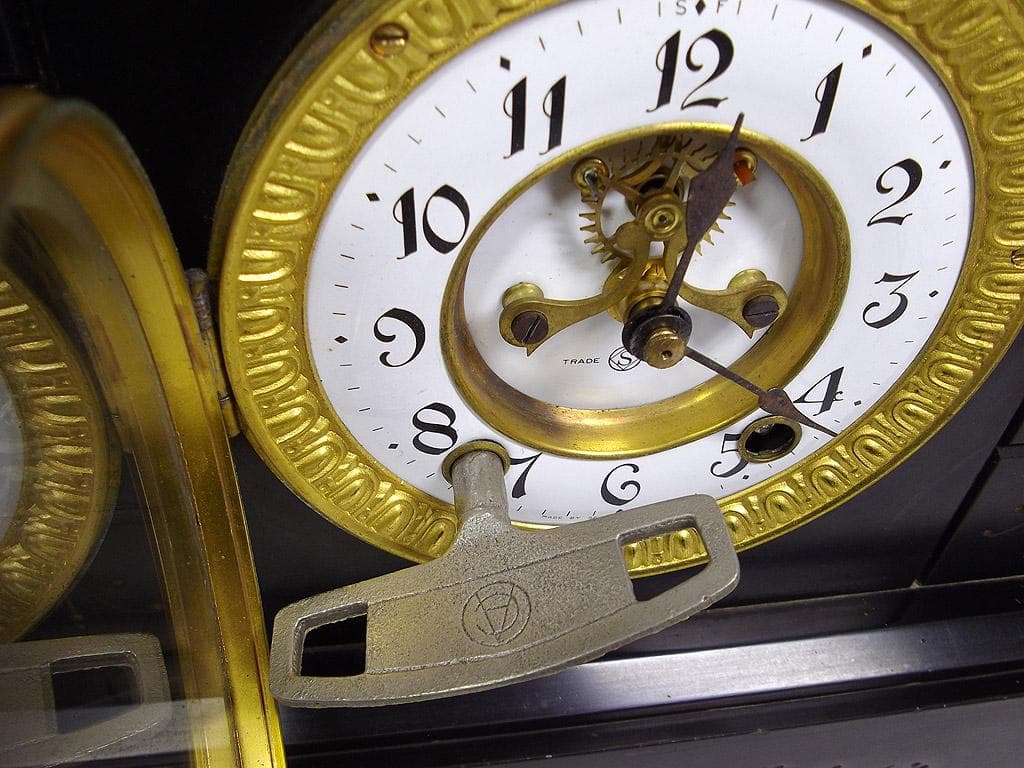 精工舎 ゼンマイ機械式 振り子 置時計 戦前 稼働品 ボンボン時計 アンソニア