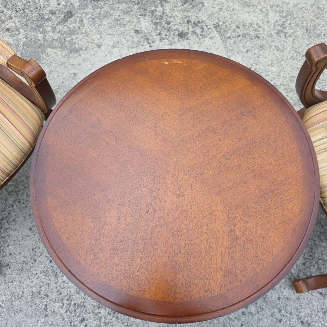 マルニ木工 アンティーク 木製円形テーブル