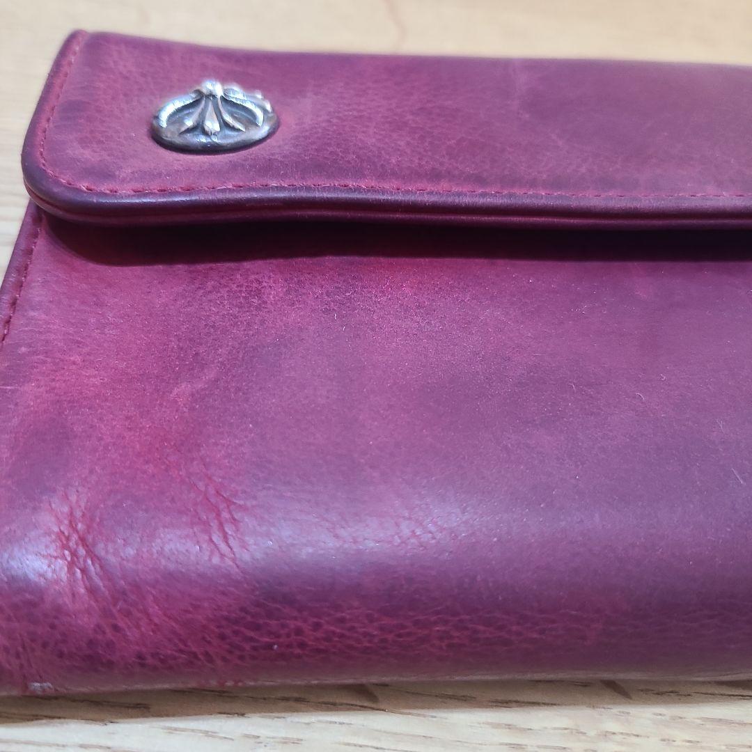 【クロムハーツ】ウェーブウォレット　レッド