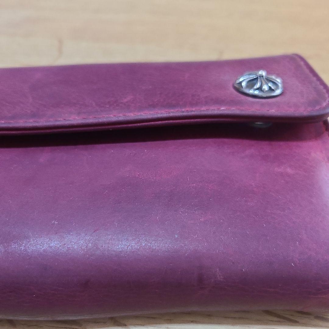 【クロムハーツ】ウェーブウォレット　レッド