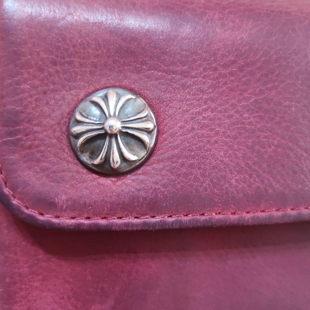 【クロムハーツ】ウェーブウォレット　レッド