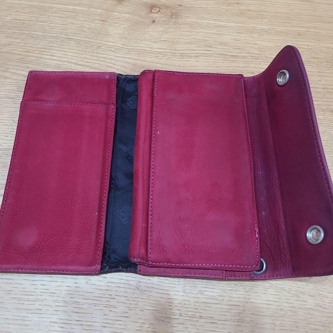 【クロムハーツ】ウェーブウォレット　レッド