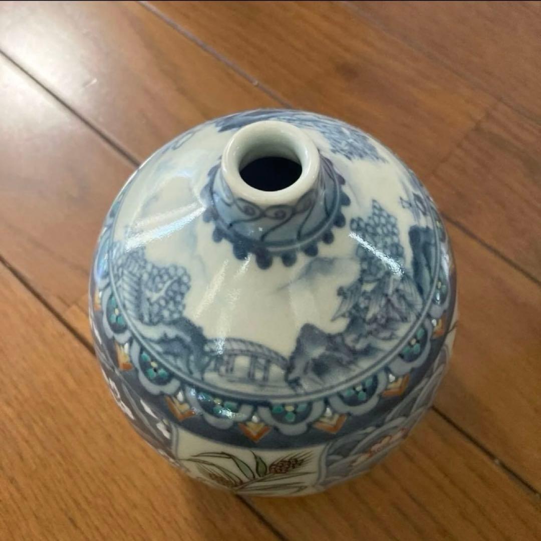 走波　有田焼　壺　花瓶　一輪挿し