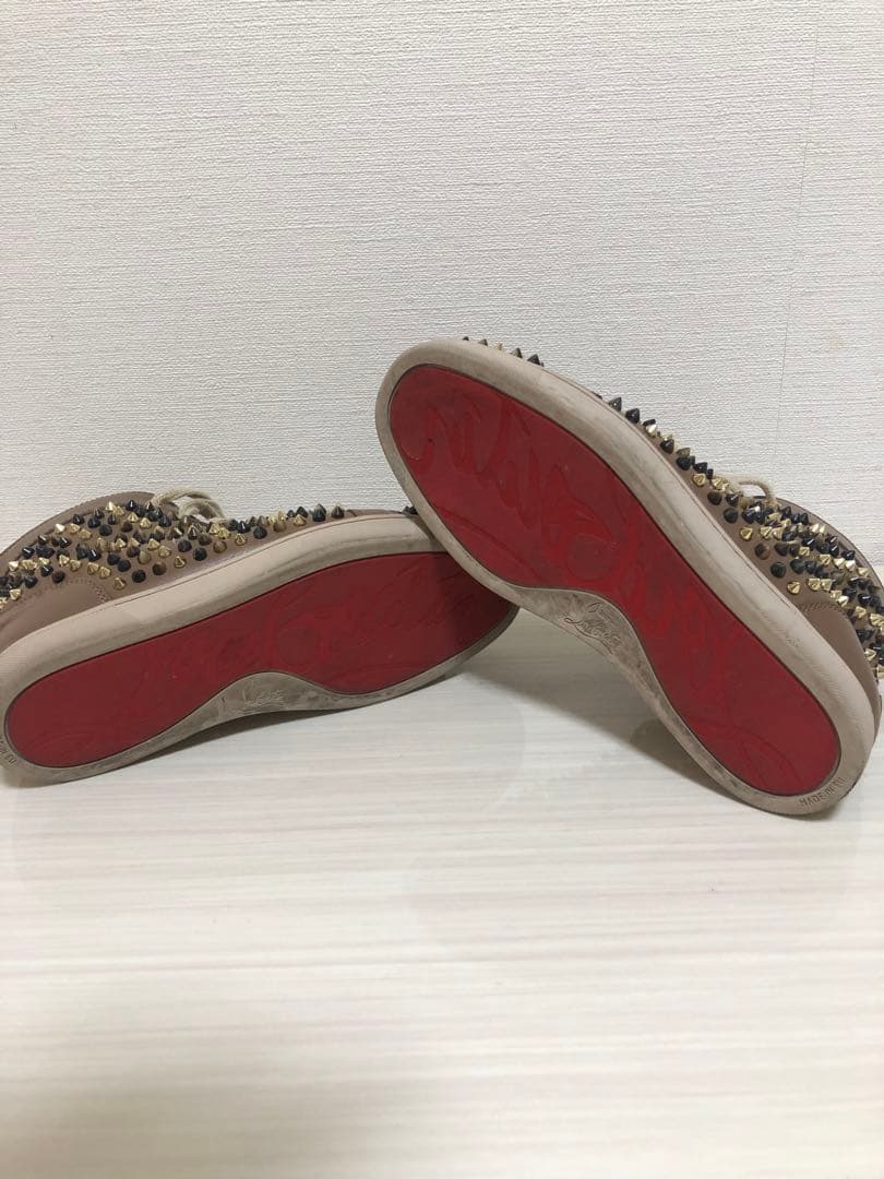 チ*カ様 CHRISTIAN LOUBOUTINスタッズ装飾ブラウンハイカットス