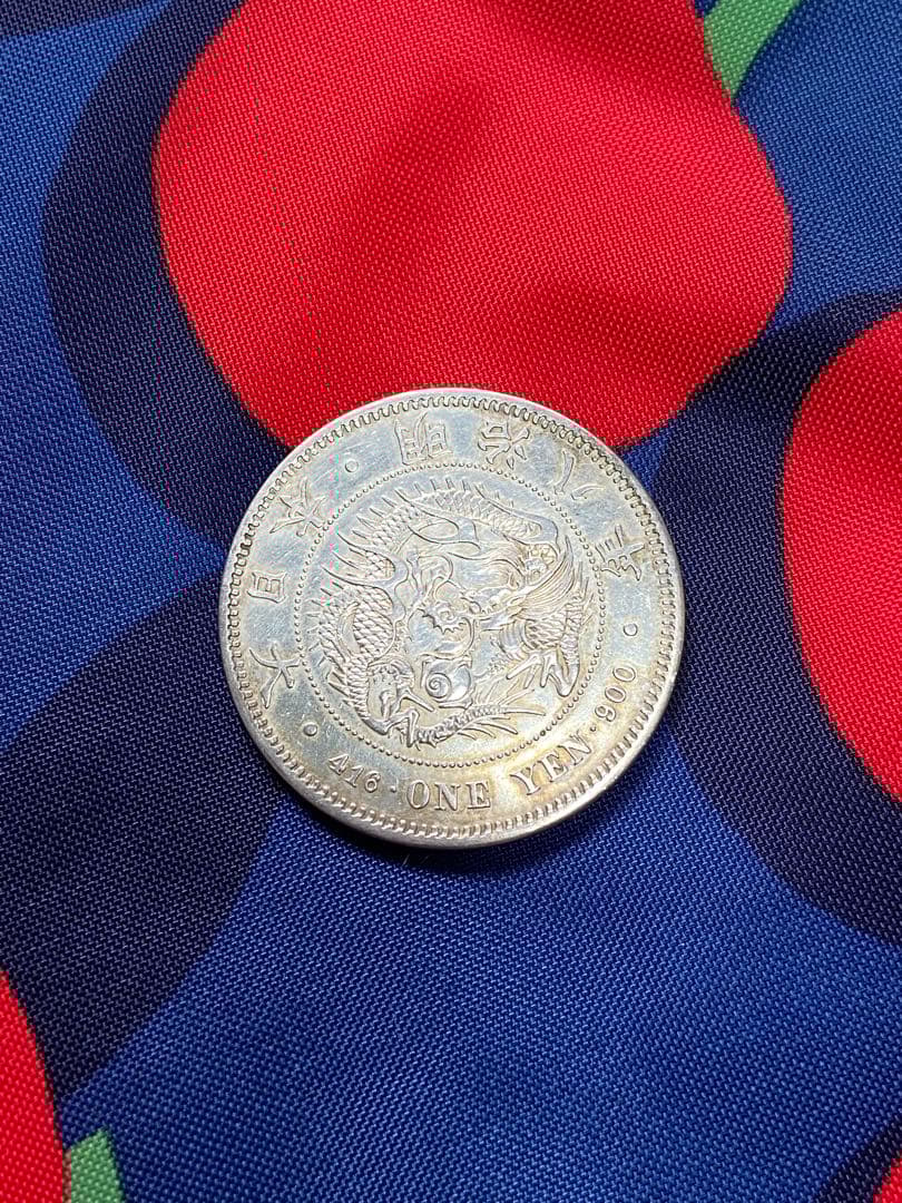 1円銀貨　一圓硬貨 明治八年　銀貨　龍デザイン 約27.09g