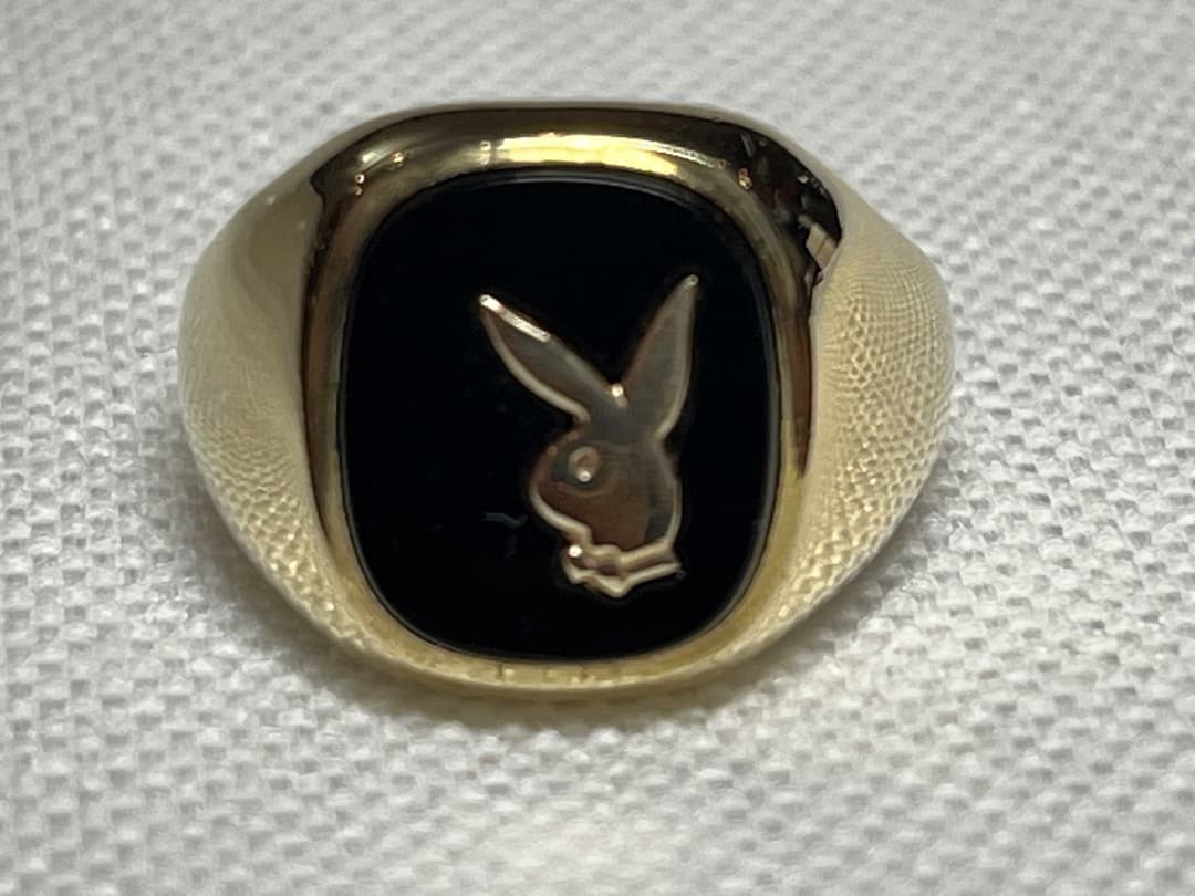UKヴィンテージ 80s PLAYBOY GOLD RING 14号9金