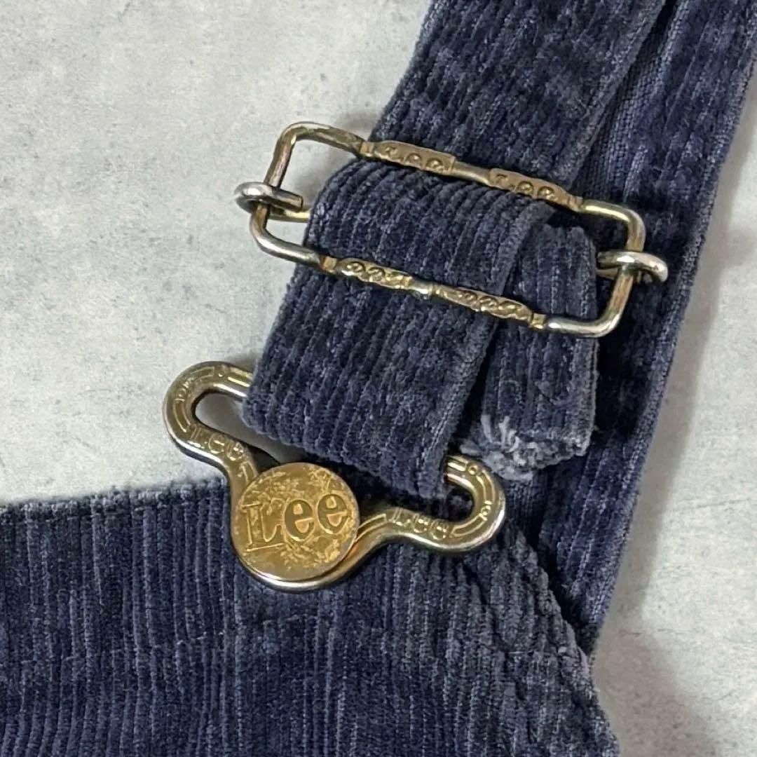 【美品】 USA製 70s Lee オーバーオール コーデュロイ ネイビー