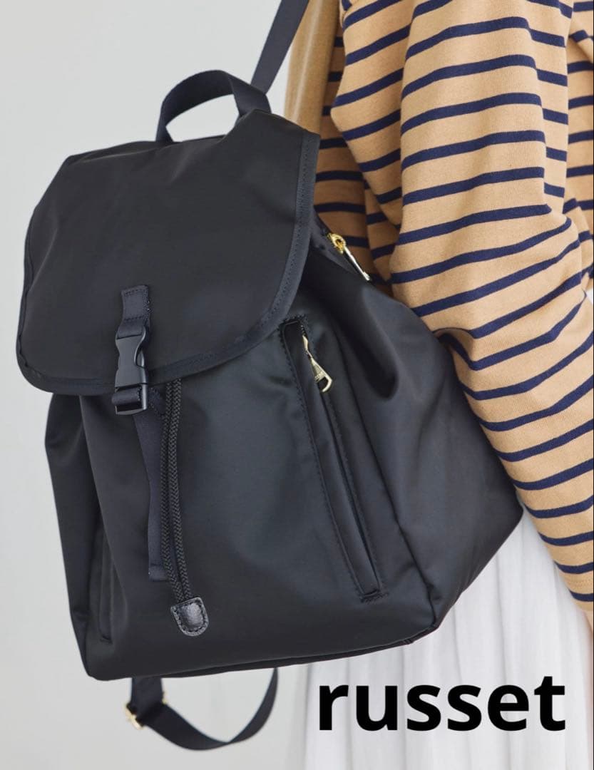 ラシット　巾着リュック　リュック　russet 黒　ブラック