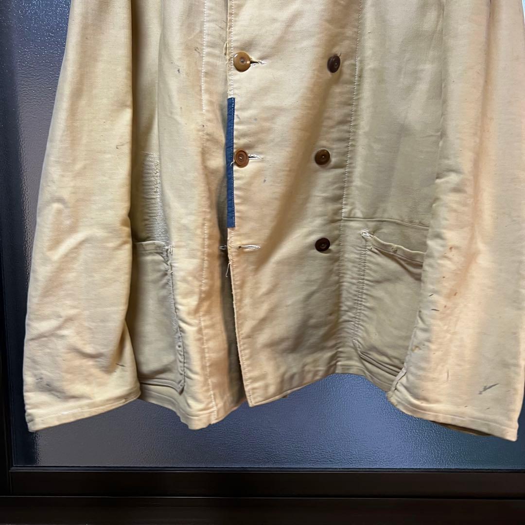 50s ユーロヴィンテージ ベージュ モールスキン ダブル ジャケット