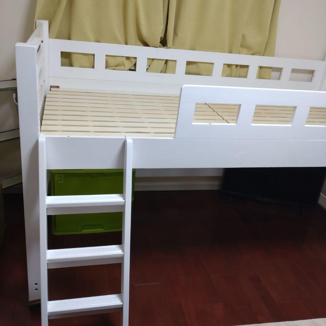 ホワイト ロフトベッド シングルサイズ
