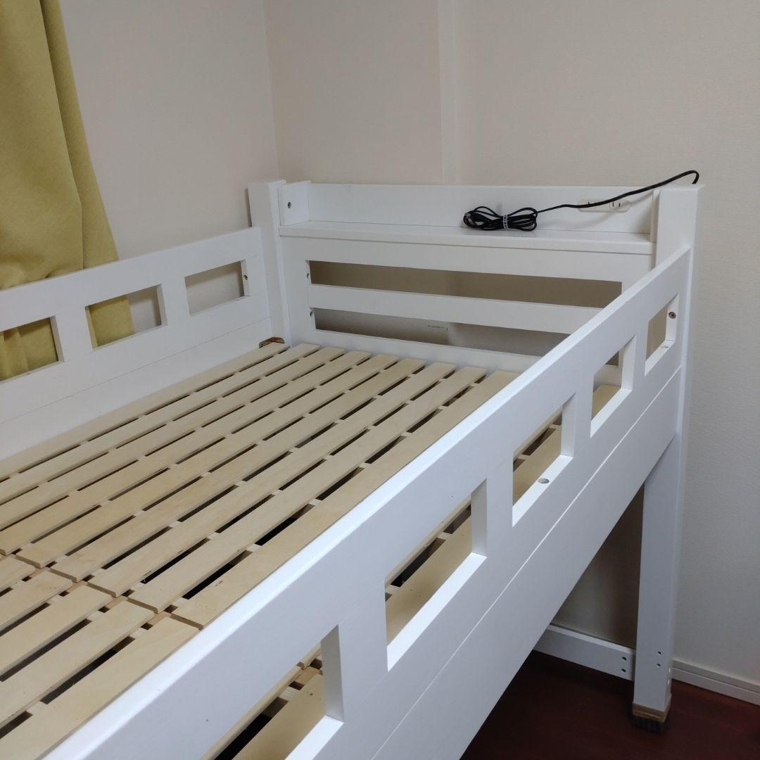 ホワイト ロフトベッド シングルサイズ