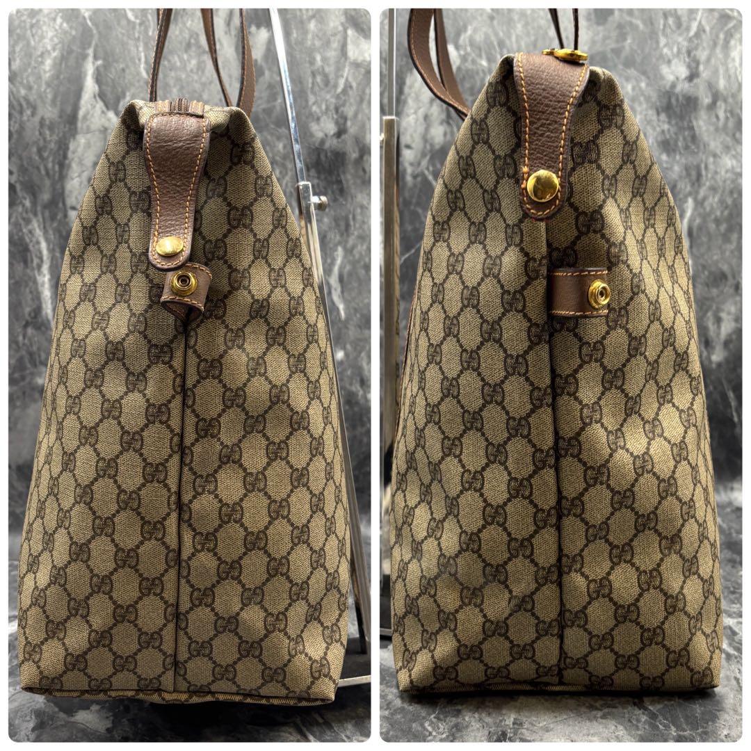 ✨美品✨GUCCI GG ボストンバッグ ブラウン ベージュ レザー ロゴ 金具