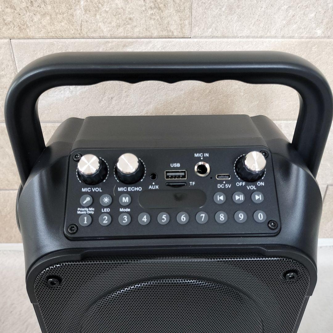 スピーカー カラオケセット マイクつき Bluetooth 小型 LEDモード