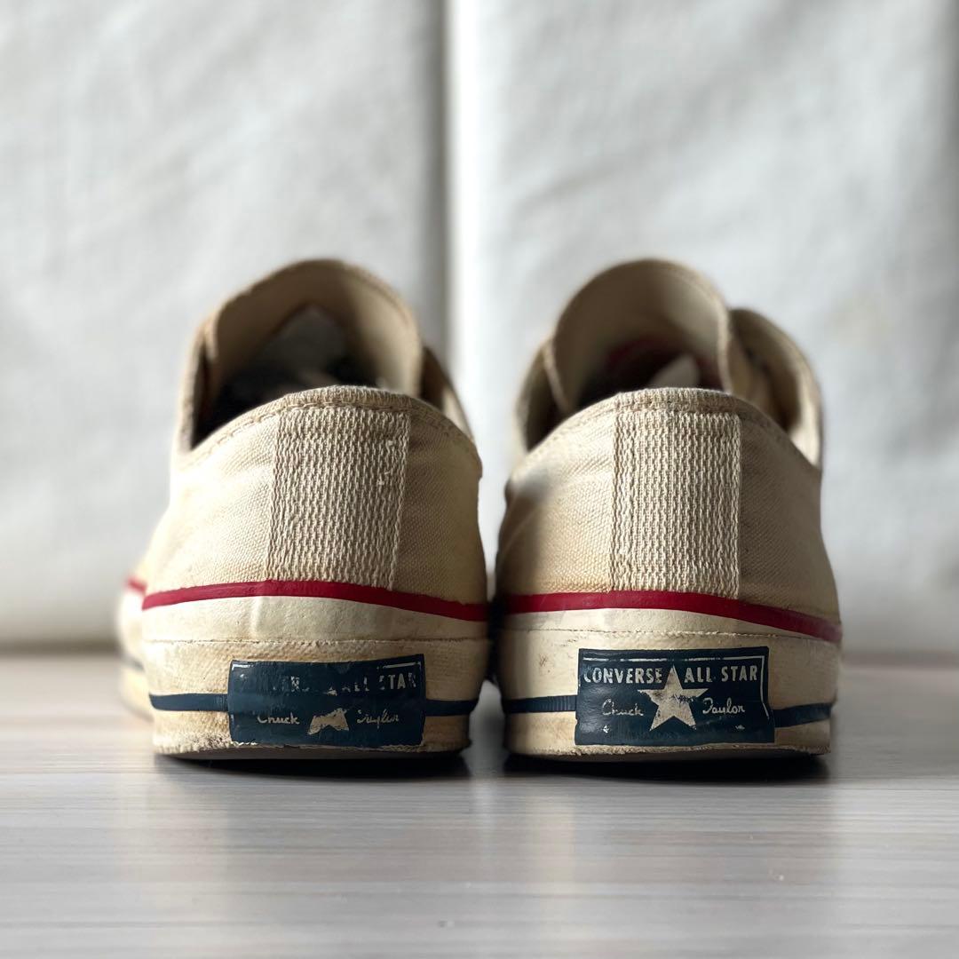 貴重な三ツ星！良い雰囲気！US9！70s コンバース チャックテイラー 生成り