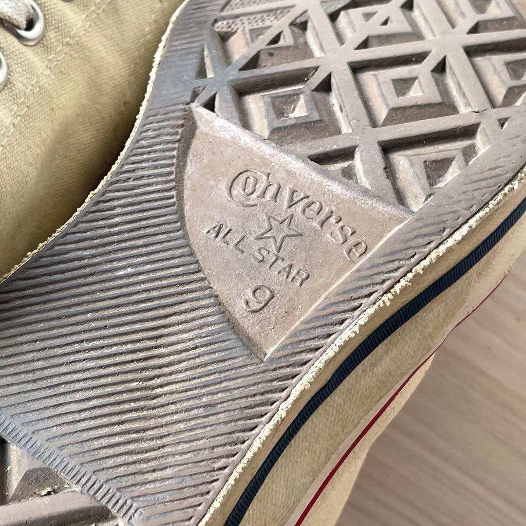 貴重な三ツ星！良い雰囲気！US9！70s コンバース チャックテイラー 生成り