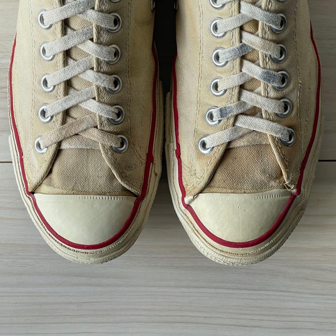 貴重な三ツ星！良い雰囲気！US9！70s コンバース チャックテイラー 生成り