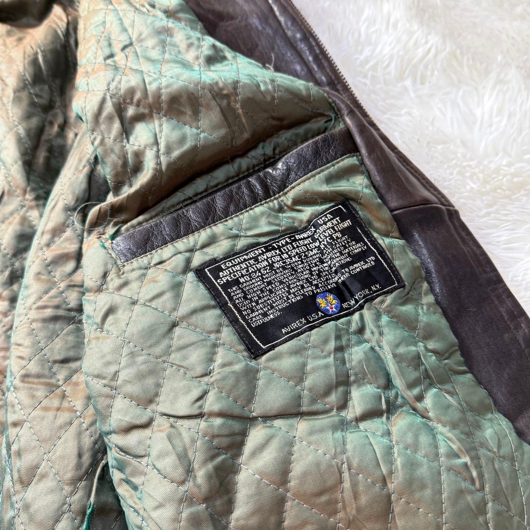 AVIREX G-1 フライトレザージャケット L ダークブラウン 本革 襟ボア