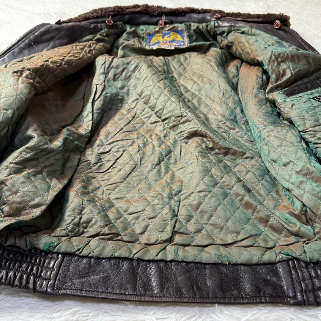 AVIREX G-1 フライトレザージャケット L ダークブラウン 本革 襟ボア